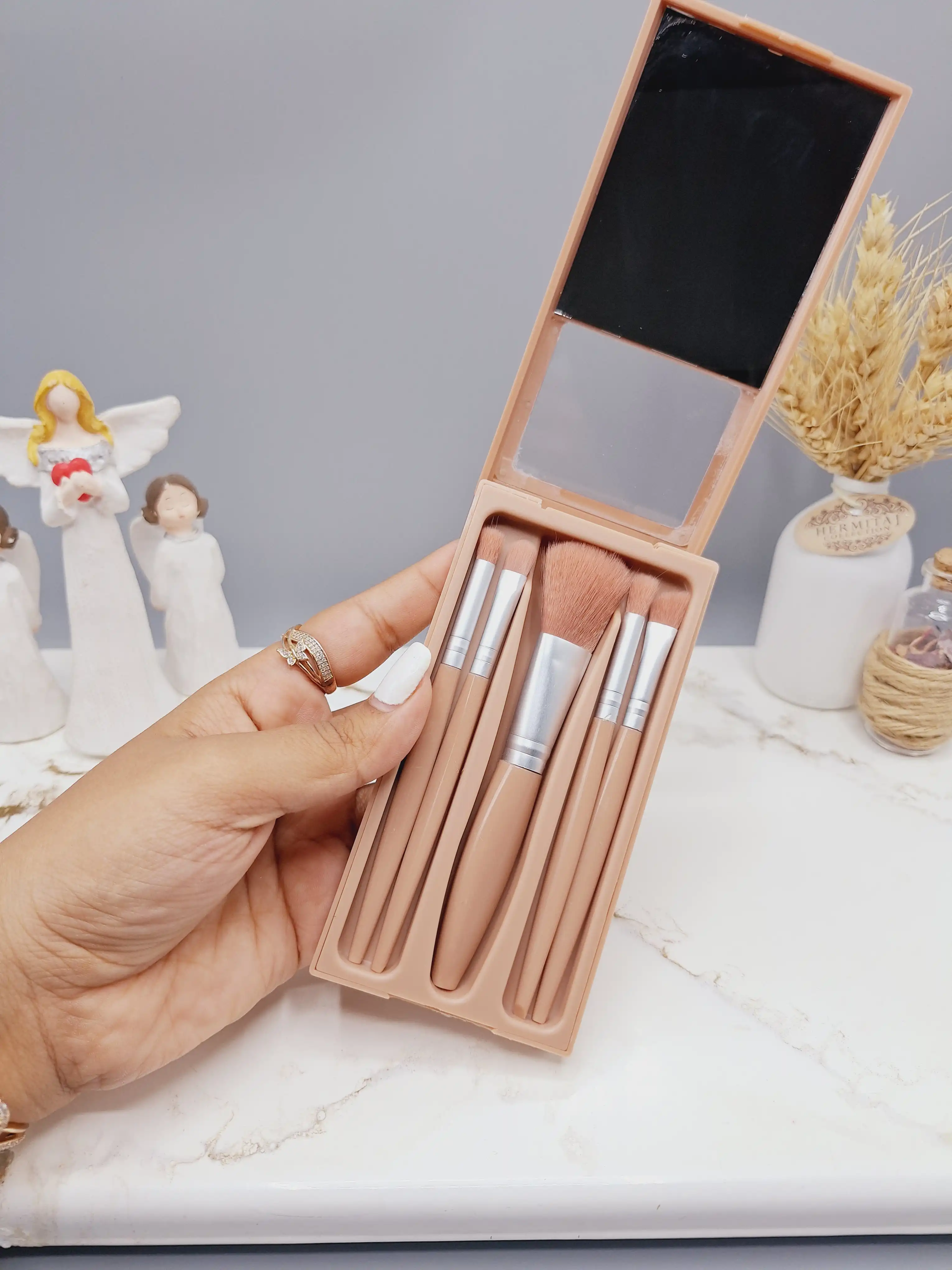 پک براش آینه دار 5 تکه دسته بلند رنگ نود
