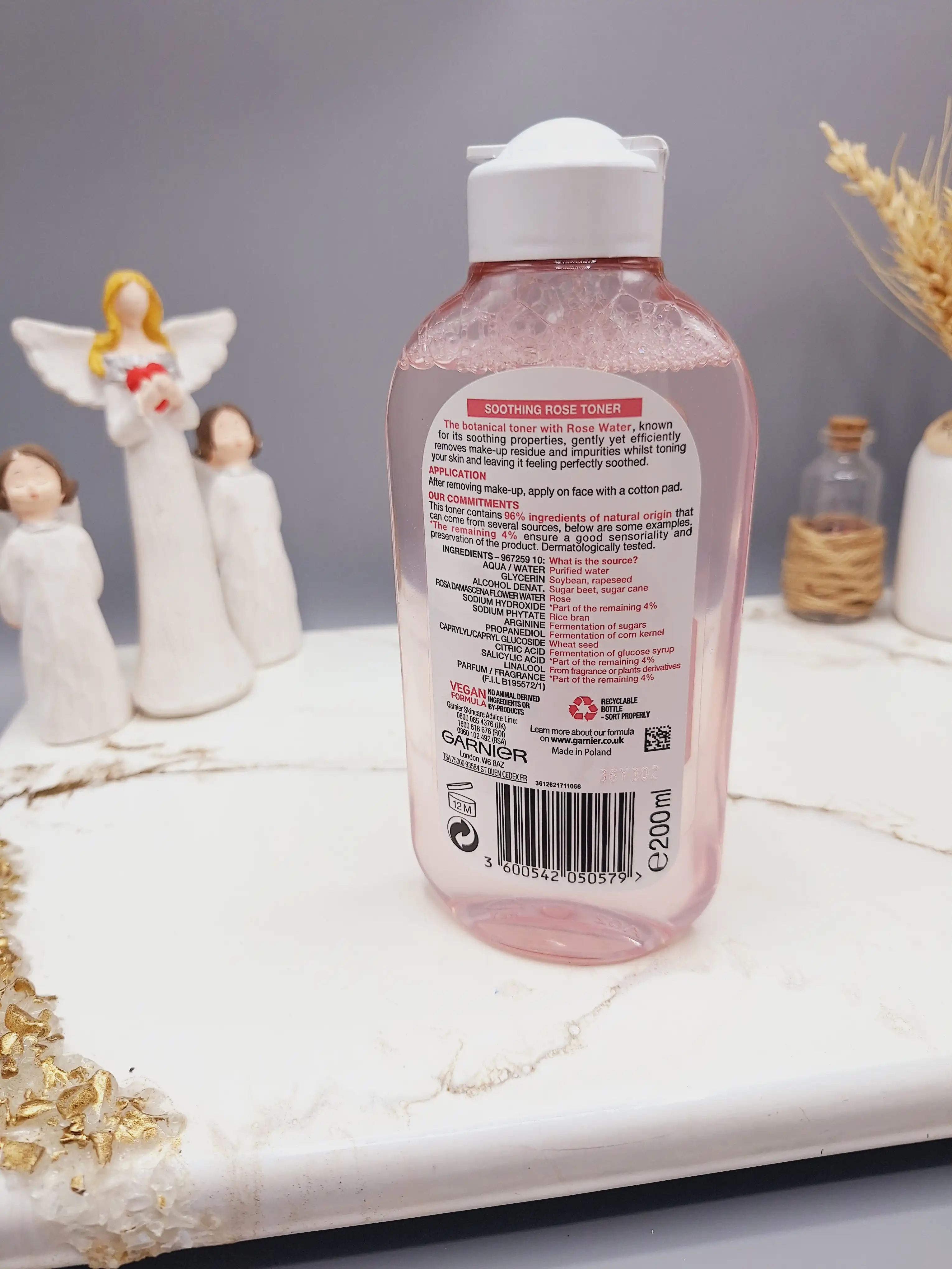 تونر پاک کننده صورت گارنیر مدل گل رز Rose Toner مناسب پوست خشک تا حساس حجم 200 میل اصل کد 0579