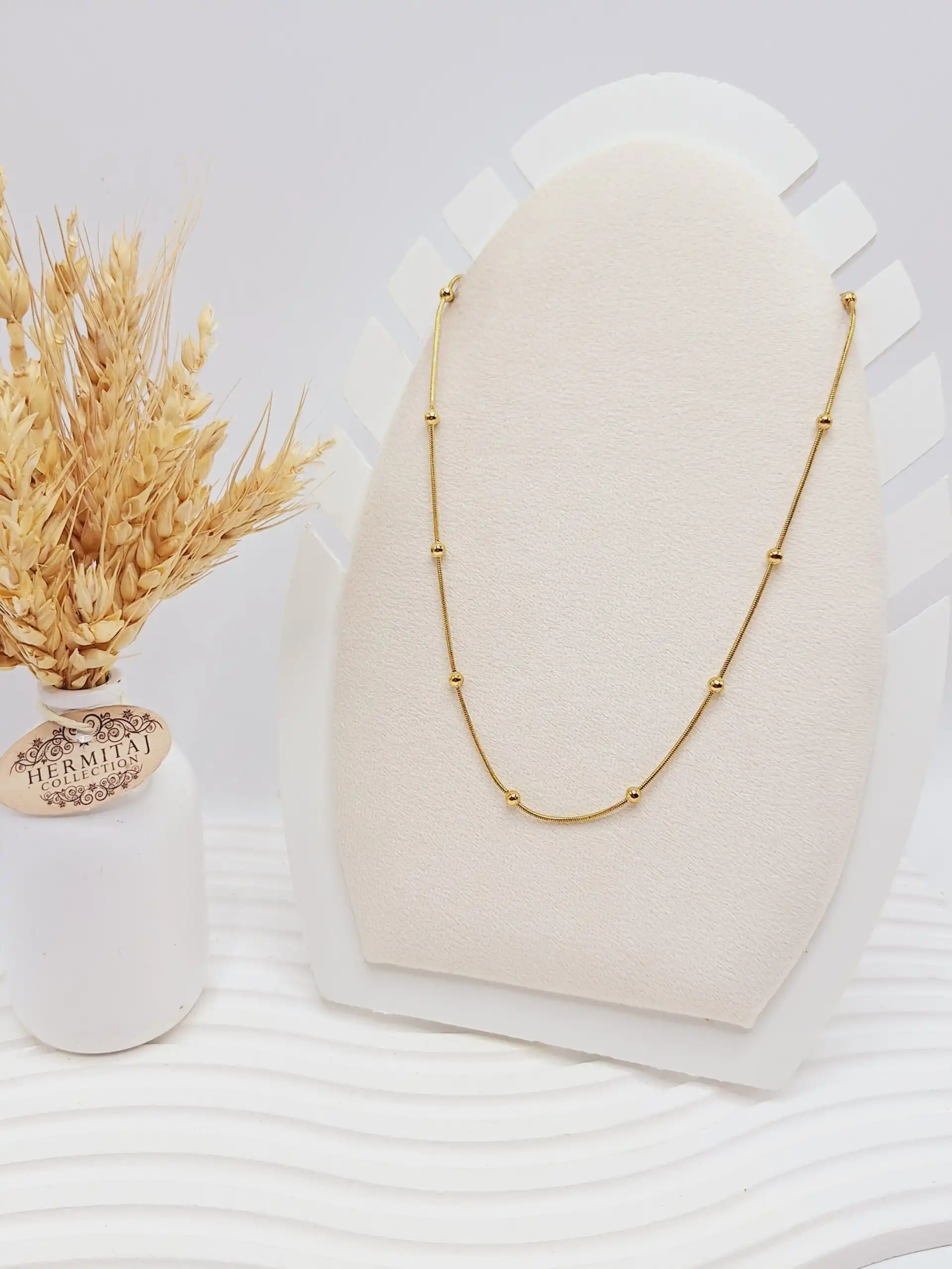 گردنبند زنجیر توپی طلایی