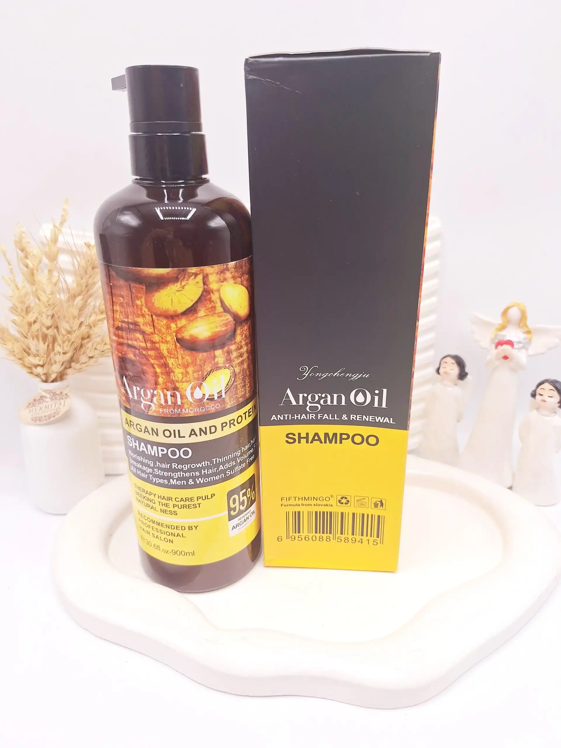 شامپو آرگان ضد وز و موخوره مناسب موهای کراتین شده حجم 900 میل کيفيت متوسط ساخت امارات کد 9415